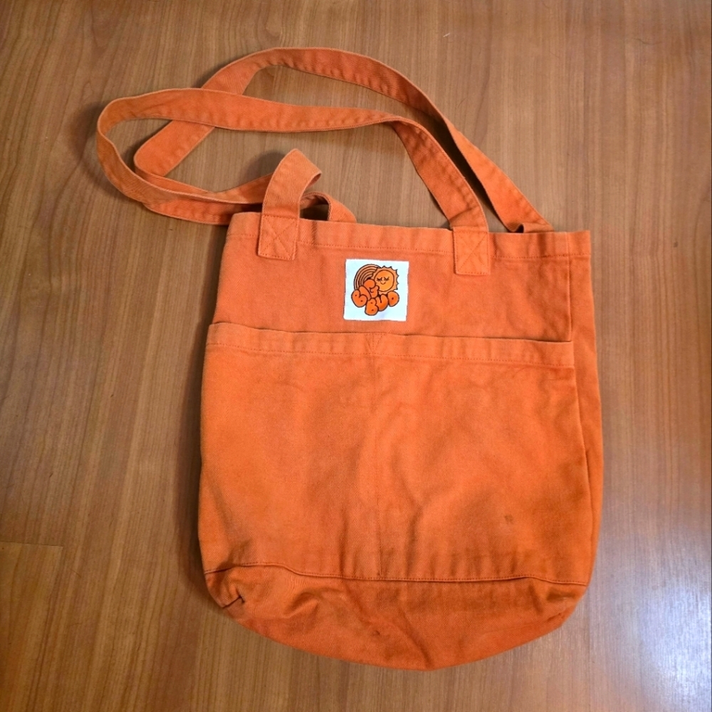 Big Bud Press Orange Tote Bag with Patch